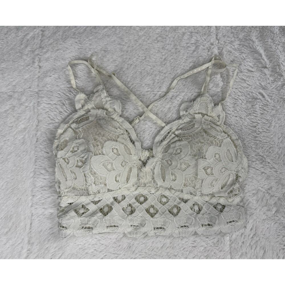 Altar’d State Intimates Ivory Lace Bralette Women’s Size Small Boho Festival